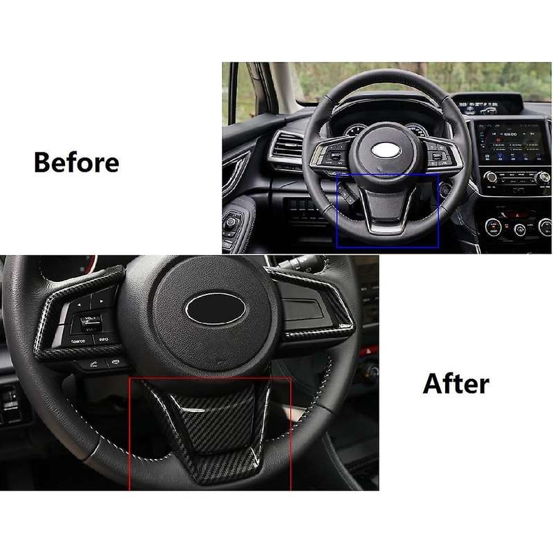 for Forester 2019 2020 Carbon Fiber Car Steering Wheel Decor Cover Trims Frame Sticker Accessoires
