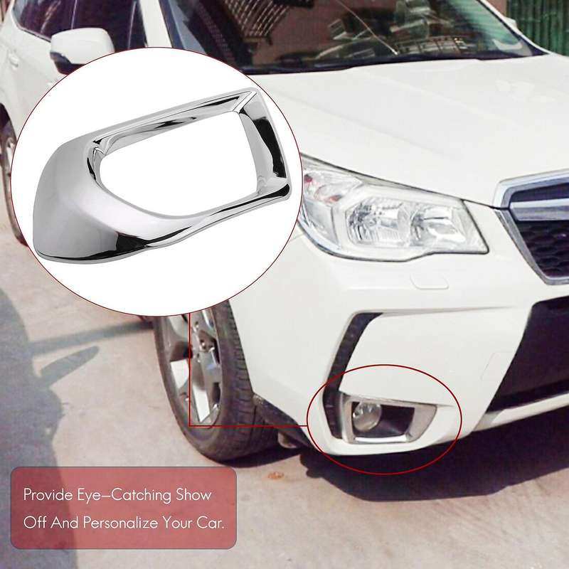 for forester 2014 2015 2016 Chrome Front Fog Light Lamp Bumper Foglight Cover Frame Car Styling Mol