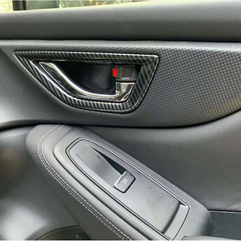 for Forester 2019-2021 Carbon Fiber Interior Door Handle Bowl Cover Trim Decorative Frame Stickers A