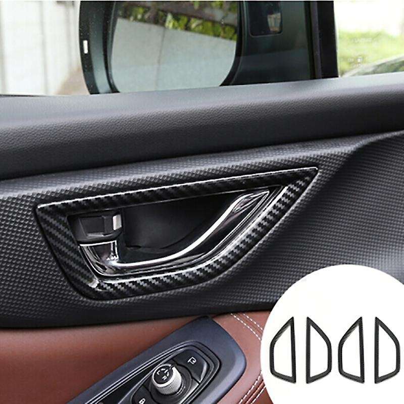 for Forester 2019-2021 Carbon Fiber Interior Door Handle Bowl Cover Trim Decorative Frame Stickers A