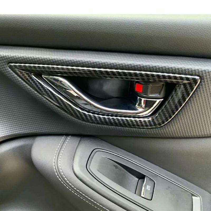 for Forester 2019-2021 Carbon Fiber Interior Door Handle Bowl Cover Trim Decorative Frame Stickers A