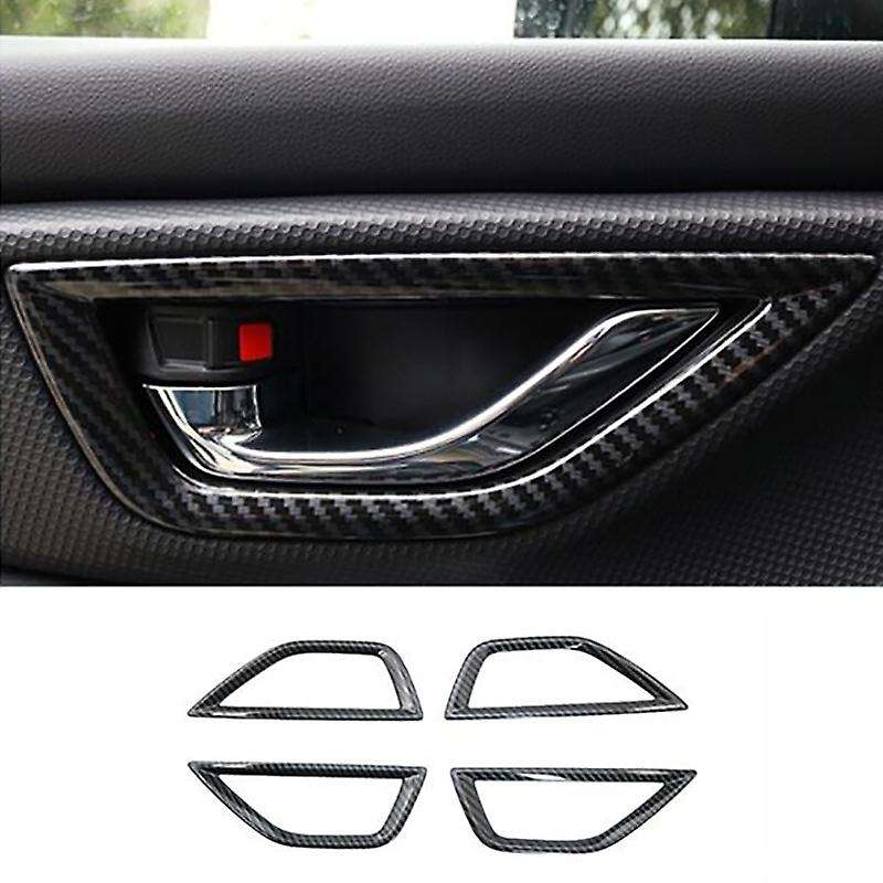 for Forester 2019-2021 Carbon Fiber Interior Door Handle Bowl Cover Trim Decorative Frame Stickers A