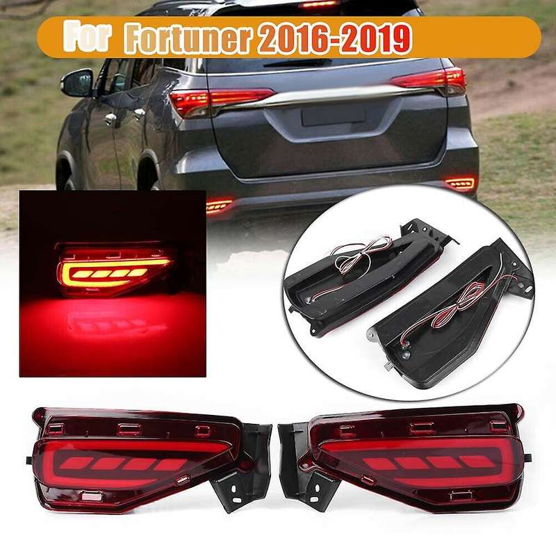 for Fortuner 2016-2019 LED Rear Bumper Fog Light Brake Light Indicator Lamp Reflector Light Night Dr