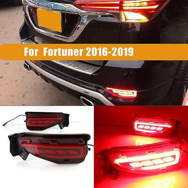 for Fortuner 2016-2019 LED Rear Bumper Fog Light Brake Light Indicator Lamp Reflector Light Night Dr