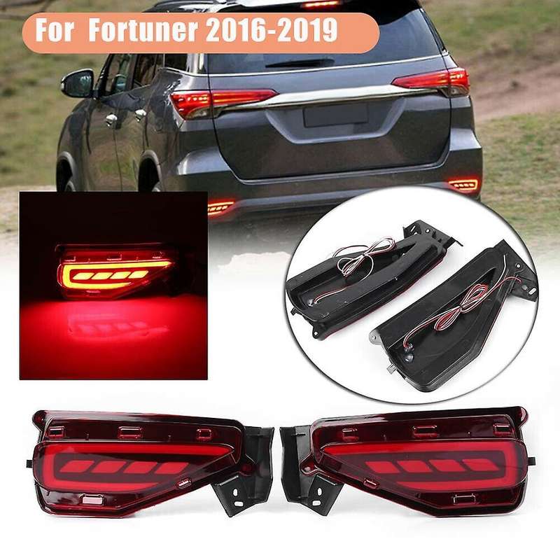 for Fortuner 2016-2019 LED Rear Bumper Fog Light with Turn Signal Brake Light Lamp Reflector Driving