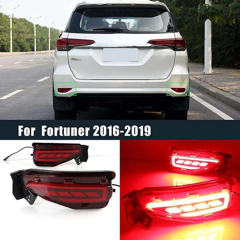 for Fortuner 2016-2019 LED Rear Bumper Fog Light with Turn Signal Brake Light Lamp Reflector Driving