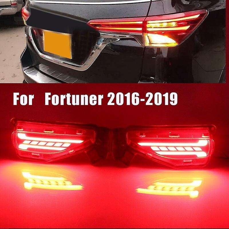 for Fortuner 2016-2019 LED Rear Bumper Fog Light Brake Light Indicator Lamp Night Driving Lights Ref