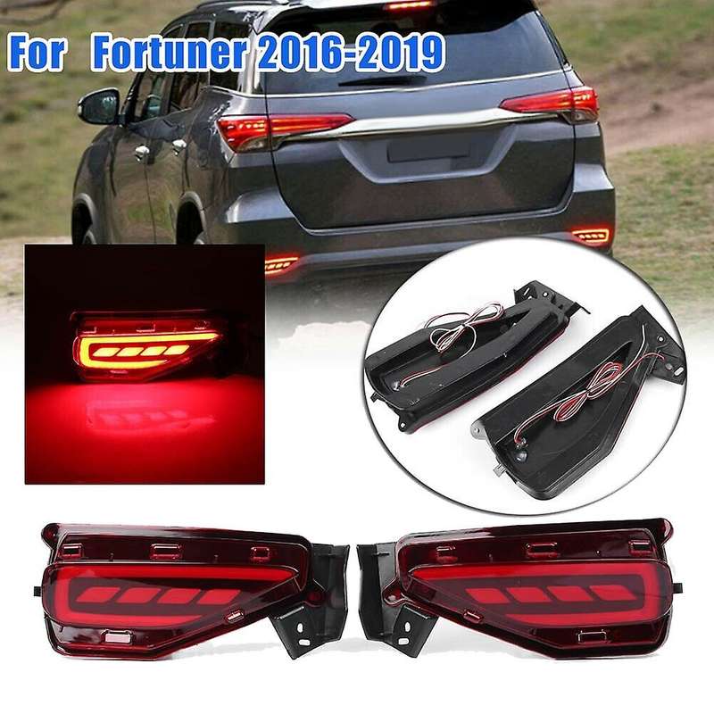 for Fortuner 2016-2019 LED Rear Bumper Fog Light Brake Light Indicator Lamp Night Driving Lights Ref