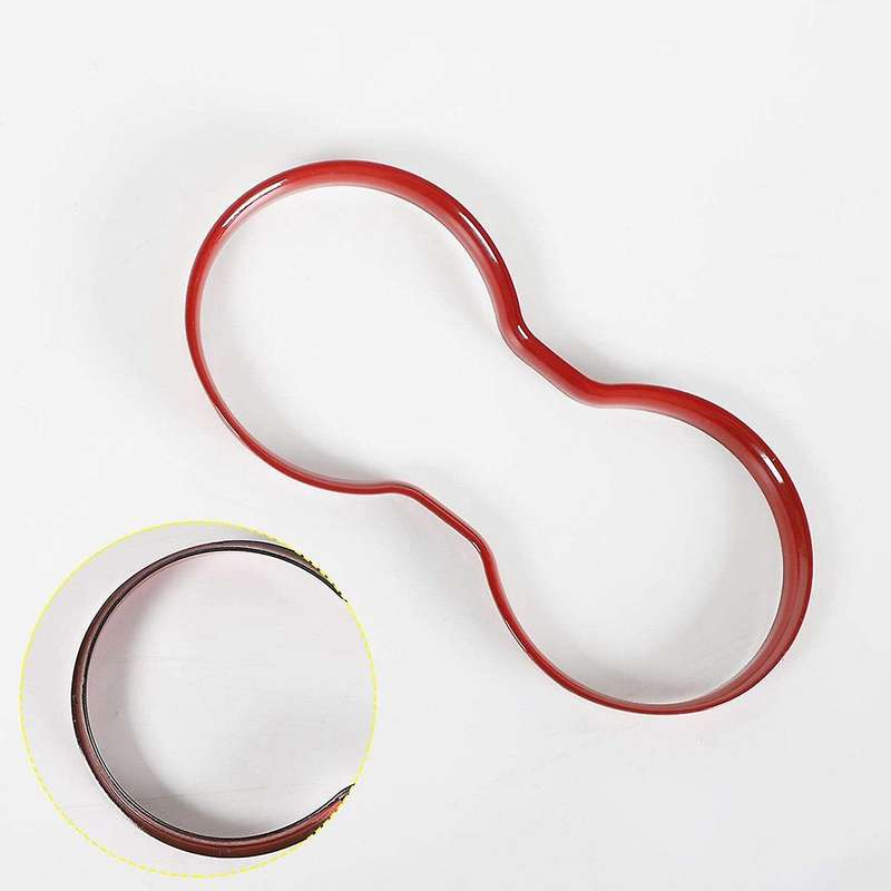 for Front Cup Holder Trim Cover ABS Interior Accessories for 2015-2020 (Red)