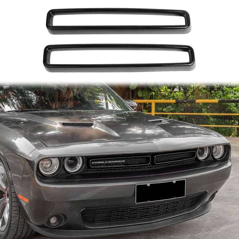 for Front Grille Inserts Front Grill Frame Trim 2015 2016 2017 2018 2019 2020, Black 2PCS