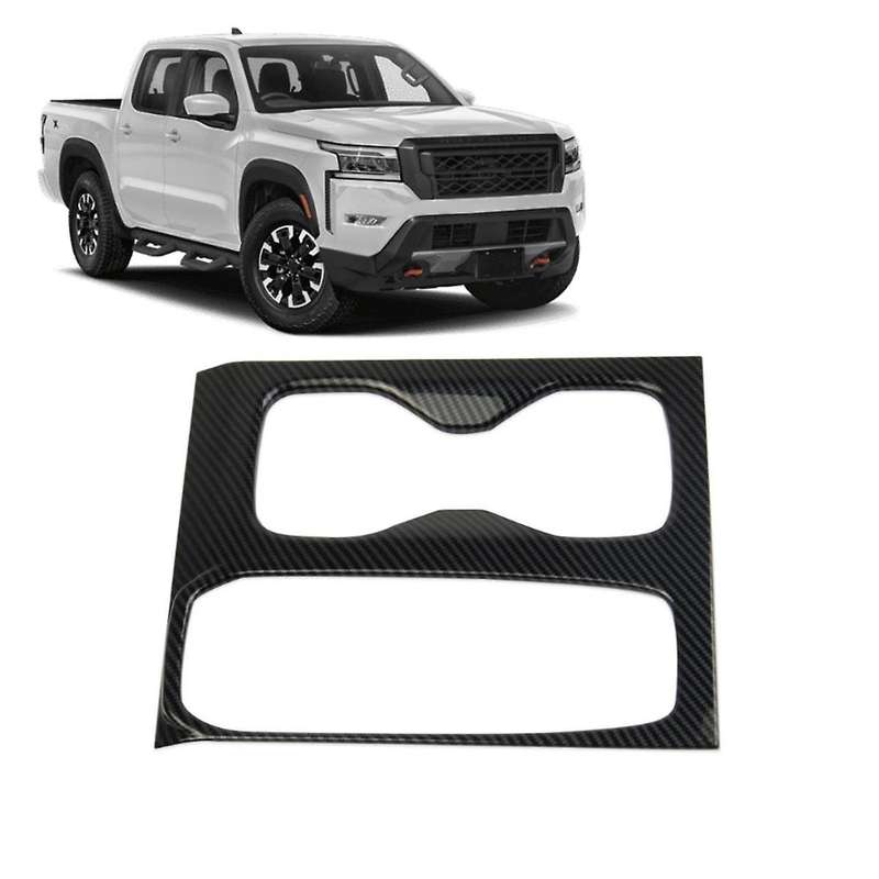 for Frontier 2022-2024 Center Console Gear Shift Cup Holder Panel Cover Trim Accessories ,abs Carbo