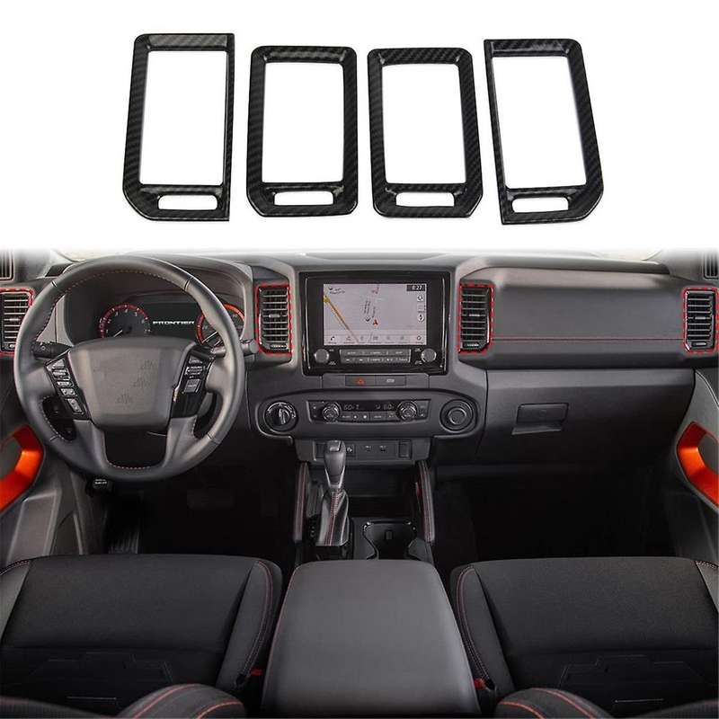 for Frontier 2022-2024 Center Console Air Outlet Vent Cover Trim Interior Accessories ,abs Carbon F