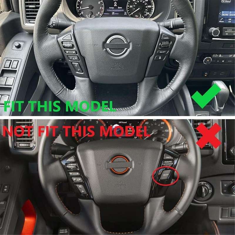 for Frontier 2022-2024 Car Steering Wheel Cover Trim Interior Accessories ,ABS Carbon Fiber