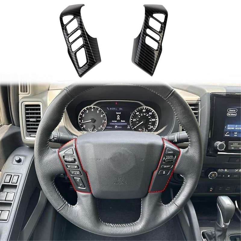 for Frontier 2022-2024 Car Steering Wheel Cover Trim Interior Accessories ,ABS Carbon Fiber