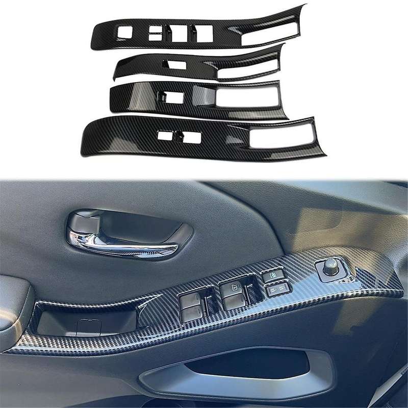 for Frontier 2022-2024 Car Window Lift Switch Panel Cover Trim Interior Accessories ,abs Carbon Fib
