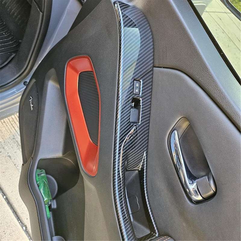 for Frontier 2022-2024 Car Window Lift Switch Panel Cover Trim Interior Accessories ,abs Carbon Fib
