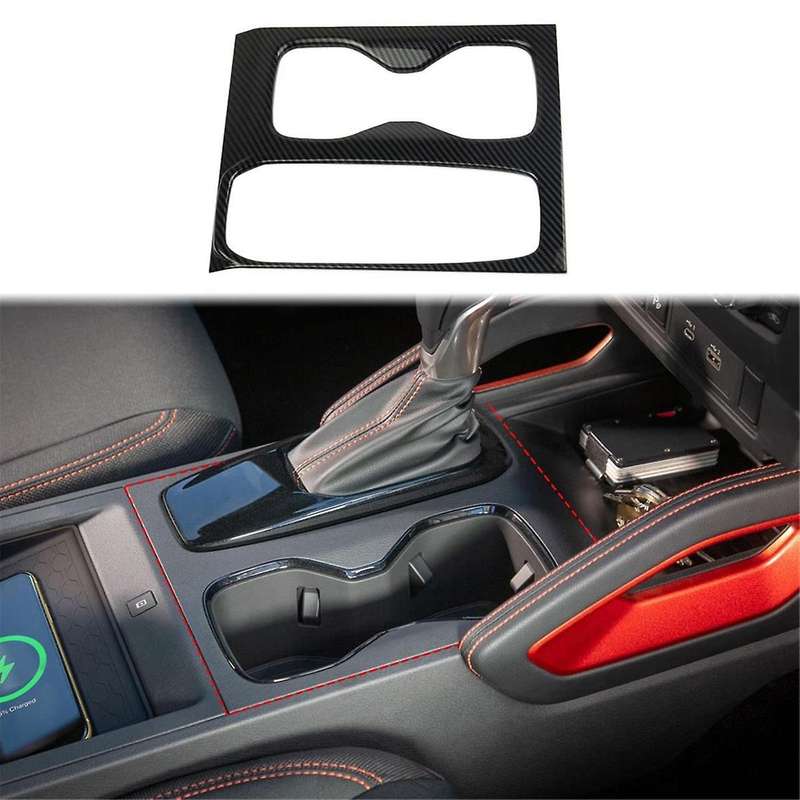 for Frontier 2022-2024 Center Console Gear Shift Cup Holder Panel Cover Trim Accessories ,abs Carbon