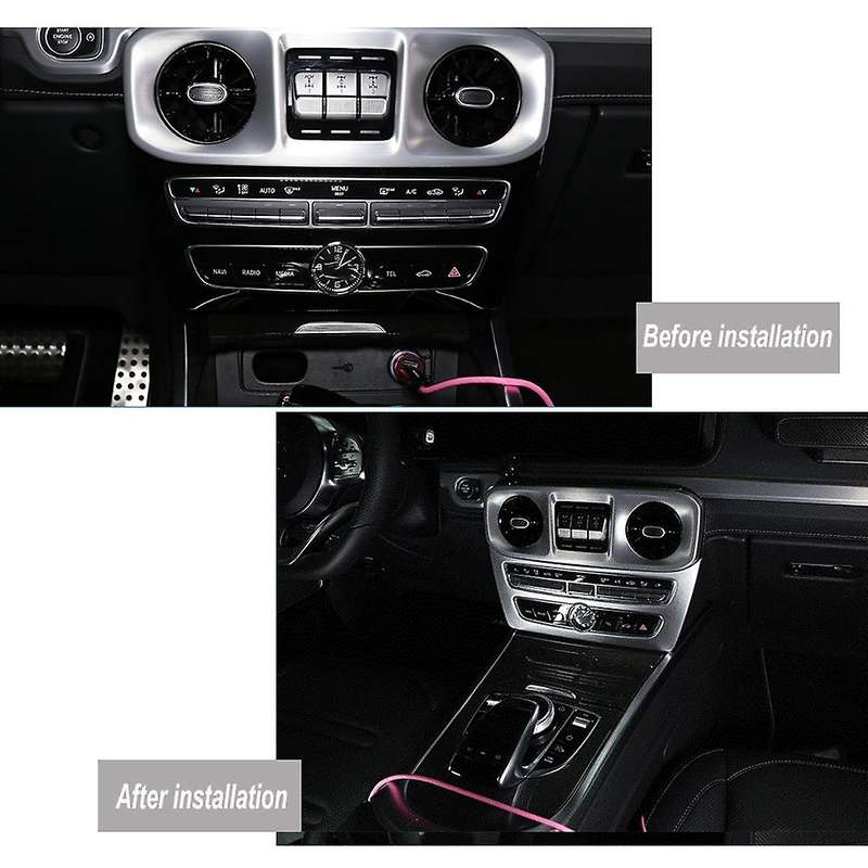 for G Class W463 2019 2020 Car Center Control CD Mode Panel Frame Cover Trim Sticker Accessories,Sil