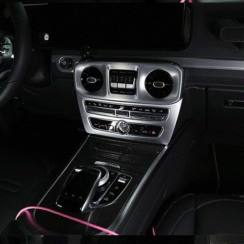 for G Class W463 2019 2020 Car Center Control CD Mode Panel Frame Cover Trim Sticker Accessories,Sil