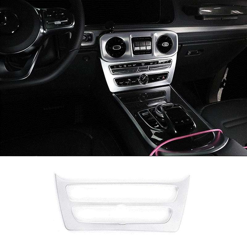 for G Class W463 2019 2020 Car Center Control CD Mode Panel Frame Cover Trim Sticker Accessories,Sil