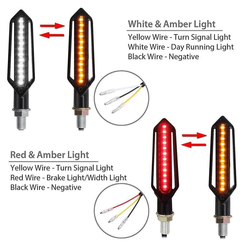 for FZ1 FZ8 XJ6 FZ6 MT-09 FZ-09 MT07 Motorcycle Turn Signal Lights Flowing Flicker Led Blinkers 4PCS