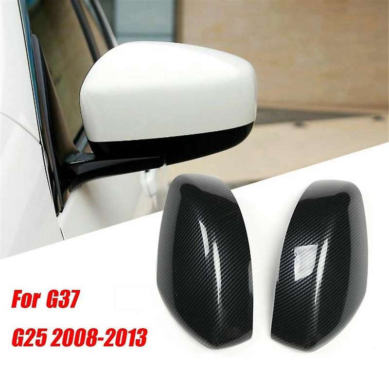 for G25 G37 2007 -2013 Real Carbon Fiber Rearview Side Mirror Cap Cover Trim