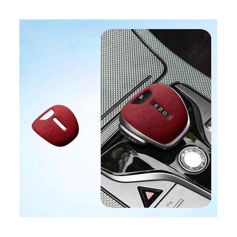 for Gear Shifter Case Leather Gear Knob Protector Cover Interior Modification Big Red