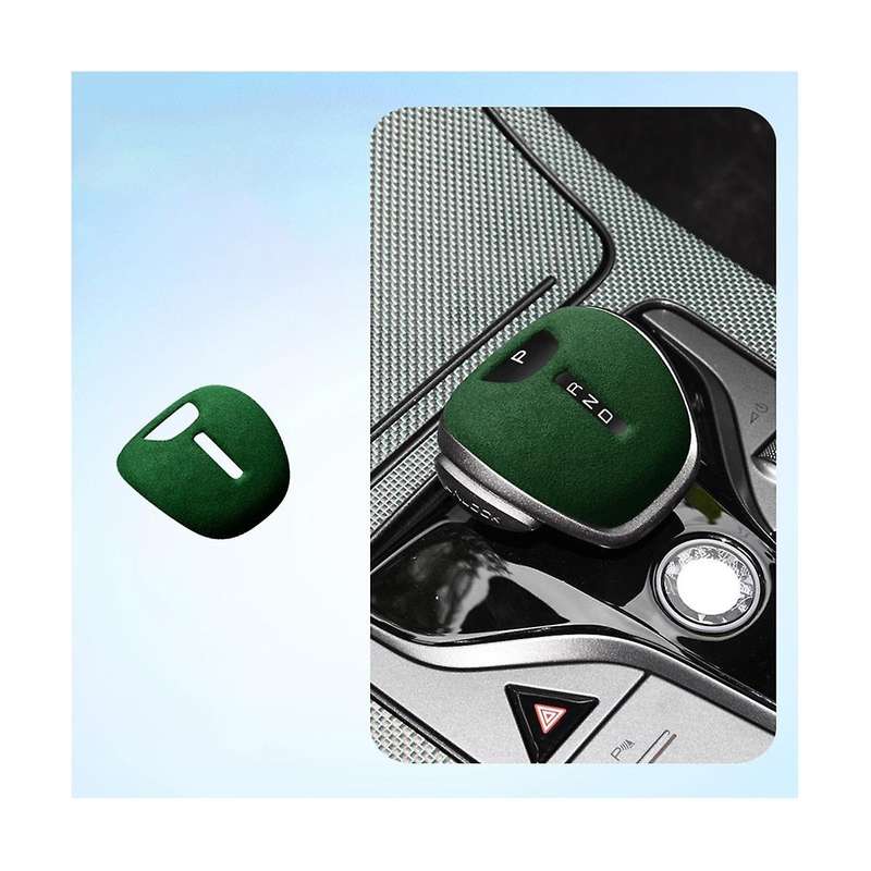 for Gear Shifter Case Leather Gear Knob Protector Cover Interior Modification Cold Green