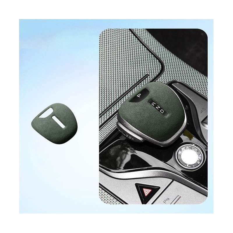 for Gear Shifter Case Leather Gear Knob Protector Cover Interior Modification Dark Green