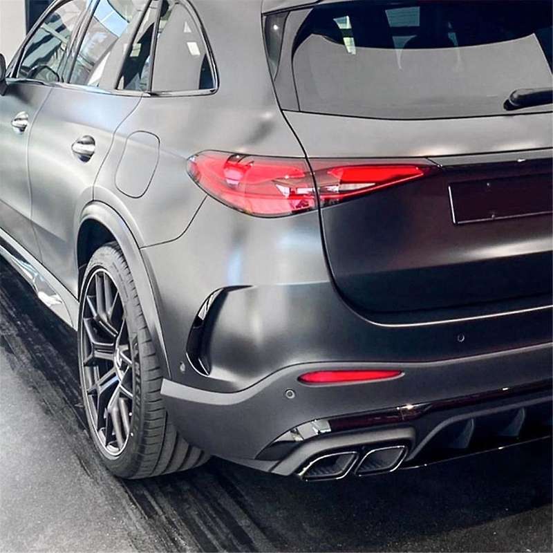 for GLC Class X254 Line 2023 2024 Rear Bumper Trim Lip Spoiler Canards Fins, Black
