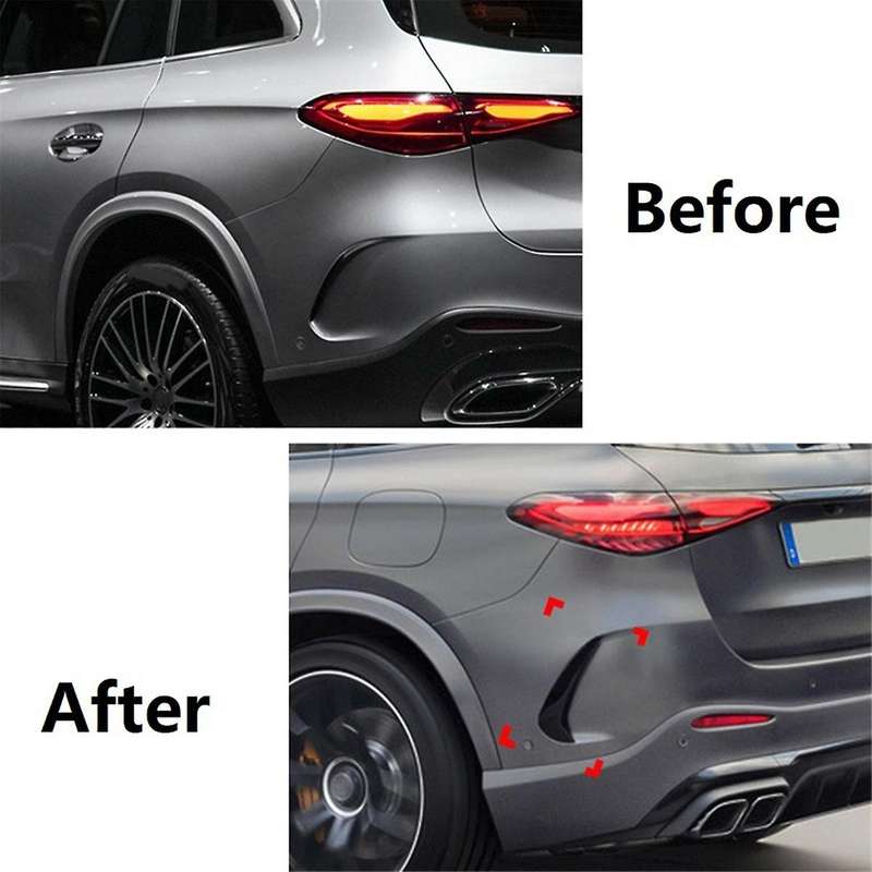 for GLC Class X254 Line 2023 2024 Rear Bumper Trim Lip Spoiler Canards Fins, Black