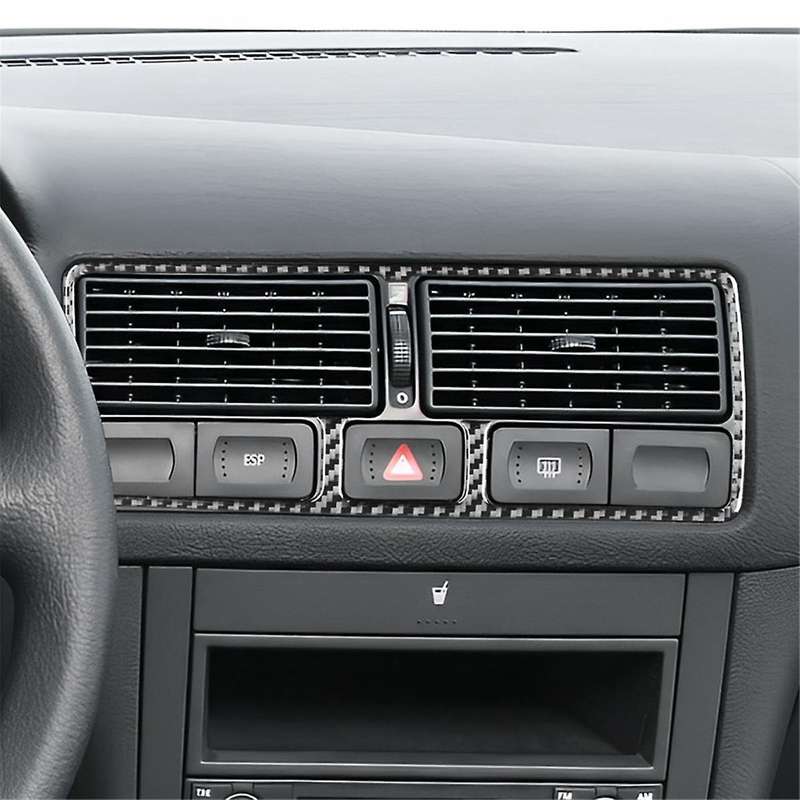 for Golf 4 MK4 1999-2004 Soft Carbon Fiber Car Center Control Air Condition Outlet Vent Trim Cover A