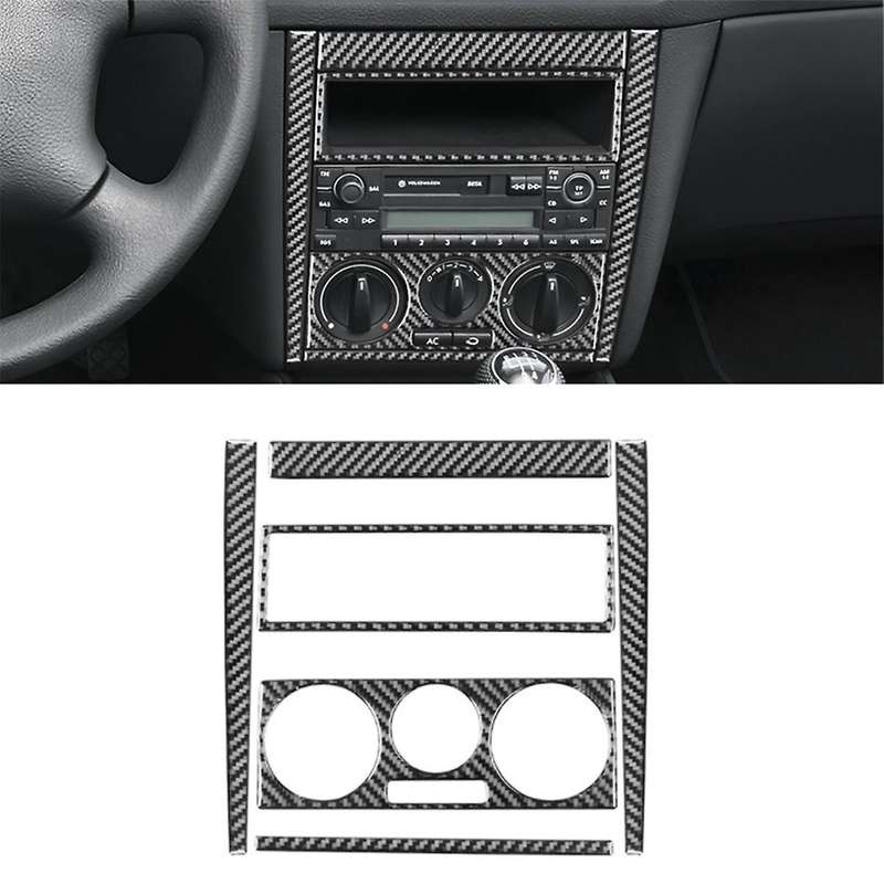 for Golf 4 Mk4 1999-2004 Soft Carbon Fiber Center Control Cd Air Conditioner Radio Panel Frame Cove