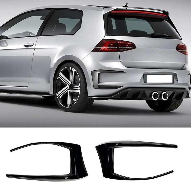 for -golf 7 Mk7 Gtd 2012-2015 Rear Bumper Splitter Canard Fog Lamp Light Side Trim Cover Bright Bla