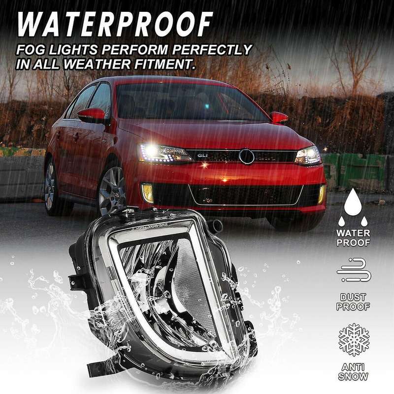 for GOLF MK6 GLI 2010-2015 Right Side Front Bumper Fog Lights Bumper Lamps Clear Lens 5K0941700E