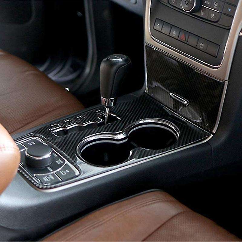 for Grand 2011 2012 2013 Interior Accessories Real Carbon Fiber Center Console Cup Holder Cover Trim