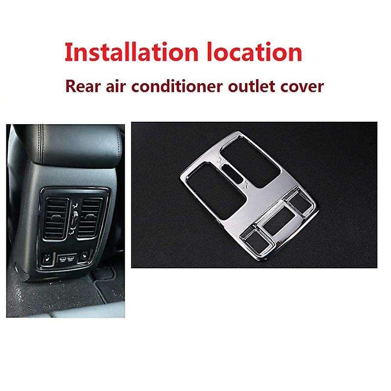 for Grand 2011+ Car Rear Air Conditioning Vent Outlet Cover Trim Armrest Box Frame Sticker Accessori