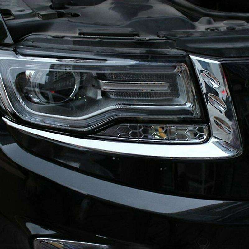 for Grand 2014-2016 Chrome Front Headlight Lamp Eyelid Cover Trim Strip Decoration