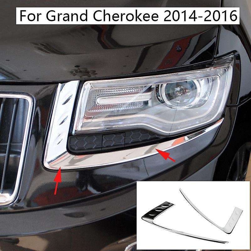 for Grand 2014-2016 Chrome Front Headlight Lamp Eyelid Cover Trim Strip Decoration