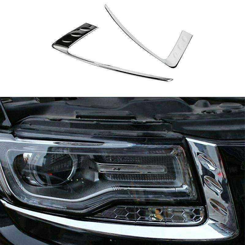 for Grand 2014-2016 Chrome Front Headlight Lamp Eyelid Cover Trim Strip Decoration
