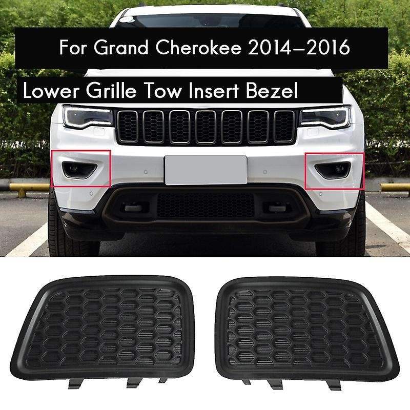 for Grand 2014-2016 Pair Front Lower Grille Tow Hook Cover Insert Bezel 68143099AC 68143098AC