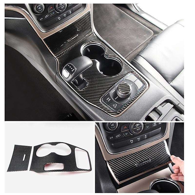 for Grand 2014 2015 Carbon Fiber Center Console Cup Holder Cover Trim Interior Accessories
