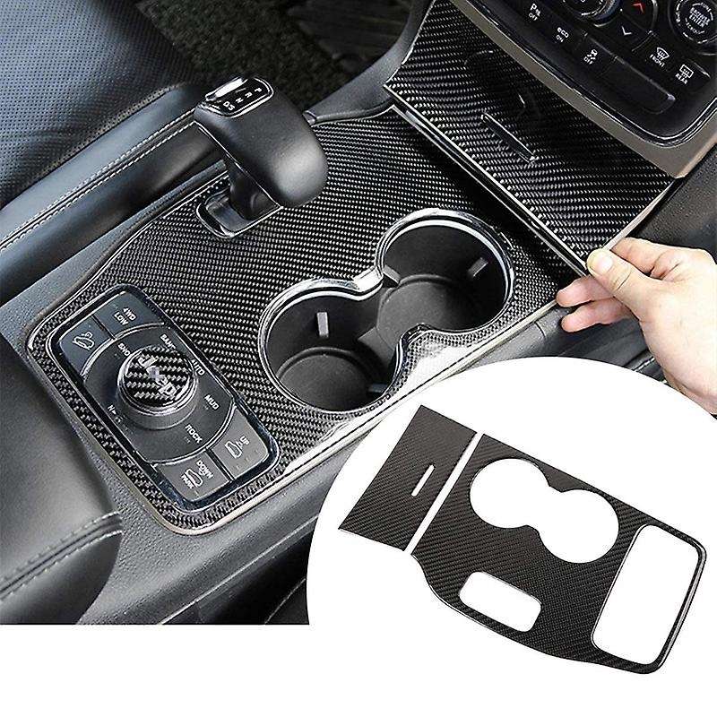 for Grand 2014 2015 Carbon Fiber Center Console Cup Holder Cover Trim Interior Accessories