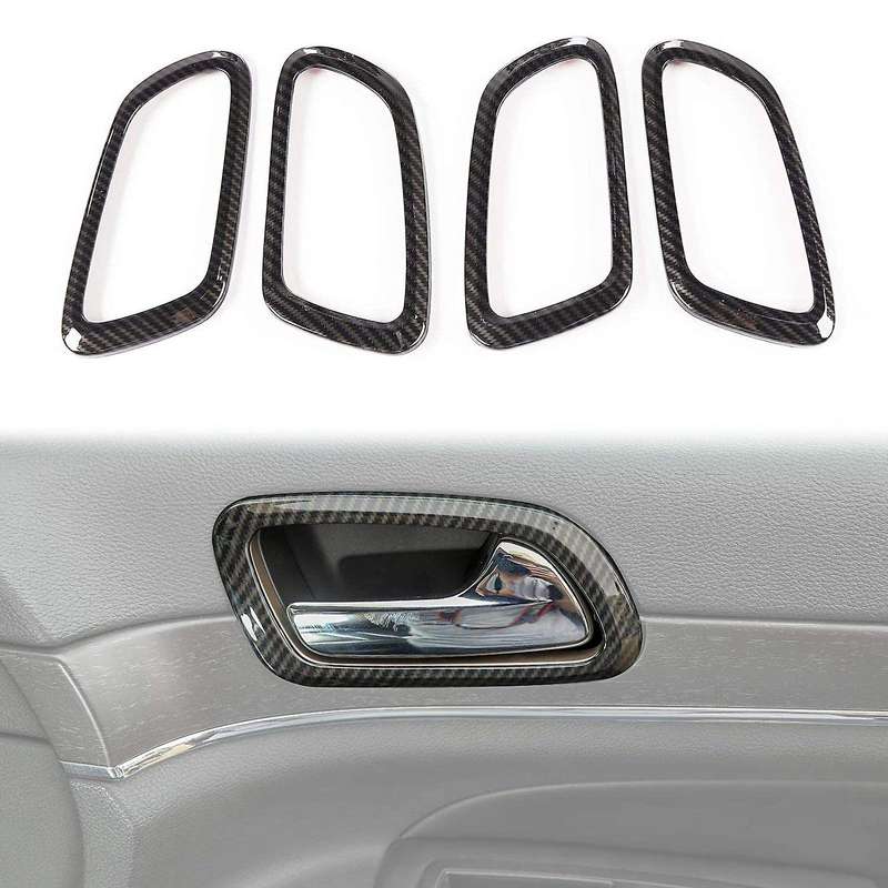 for Grand 2011-2020 Car Inner Door Handle Bowl Cover Trim Decorative Frame Accessories, Carbon Fiber