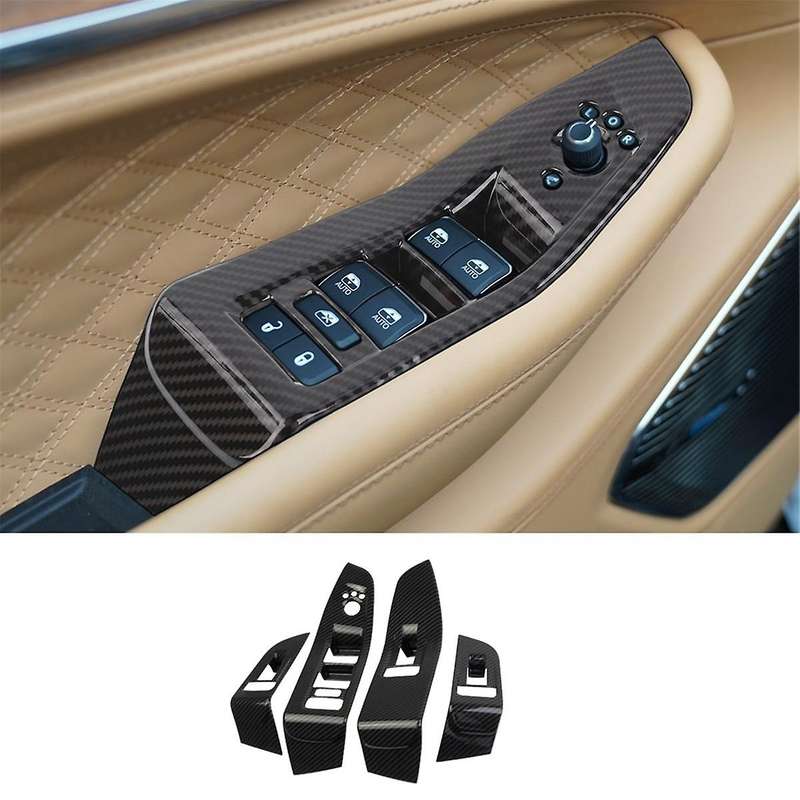 for Grand 2021 2022 Lhd Car Window Lift Switch Panel Cover Trim Interior Accessories Abs Carbon Fibe