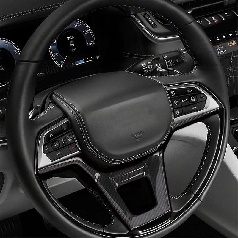 for Grand 2021-2022 Car Steering Wheel Trim Cover Interior Accessories Abs Carbon Fiber