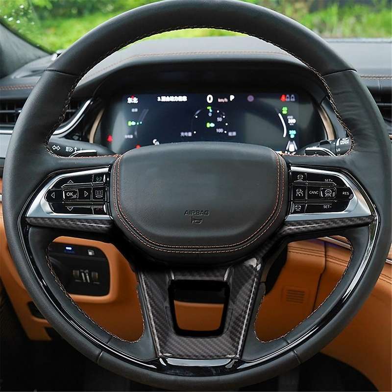 for Grand 2021-2022 Car Steering Wheel Trim Cover Interior Accessories Abs Carbon Fiber