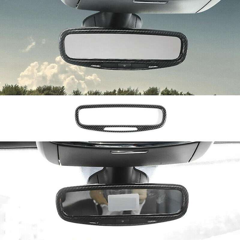 for Grand 2017-2021 Interior Rearview Mirror Decorative Frame Trim Cover Stickers Accessories,Carbon