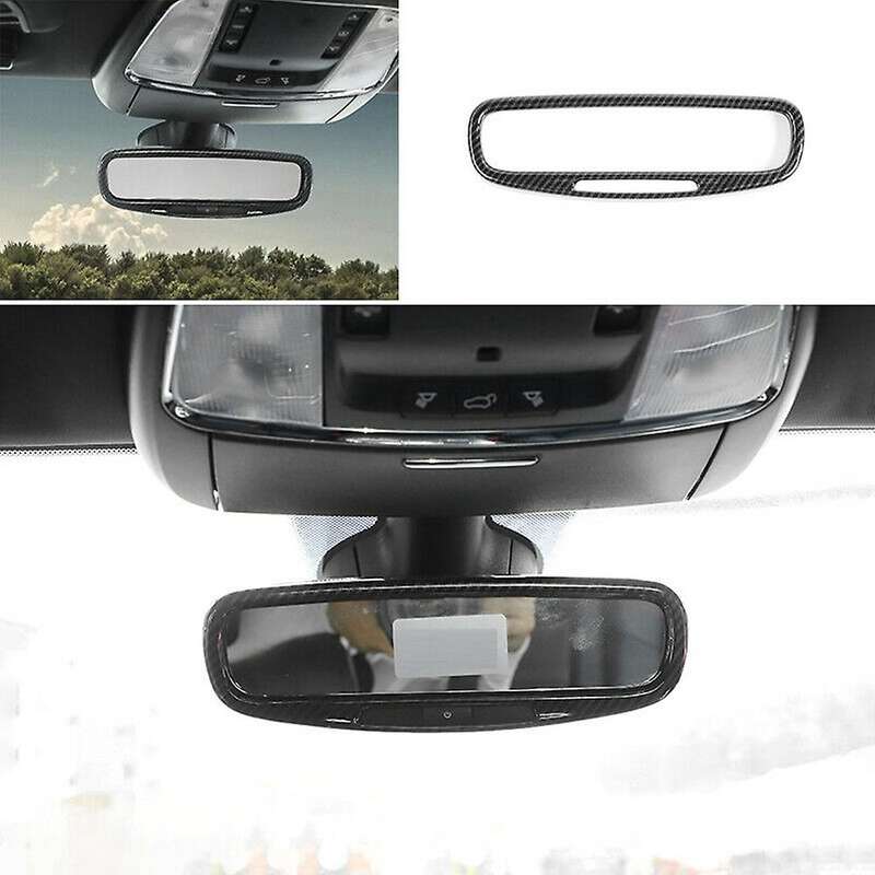 for Grand 2017-2021 Interior Rearview Mirror Decorative Frame Trim Cover Stickers Accessories,Carbon