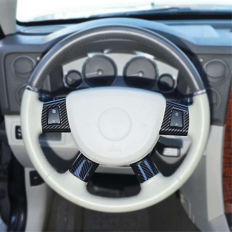 for Grand Commander 2006-2010 Car Steering Wheel Button Cover Trim Sticker (ABS Carbon Fiber)
